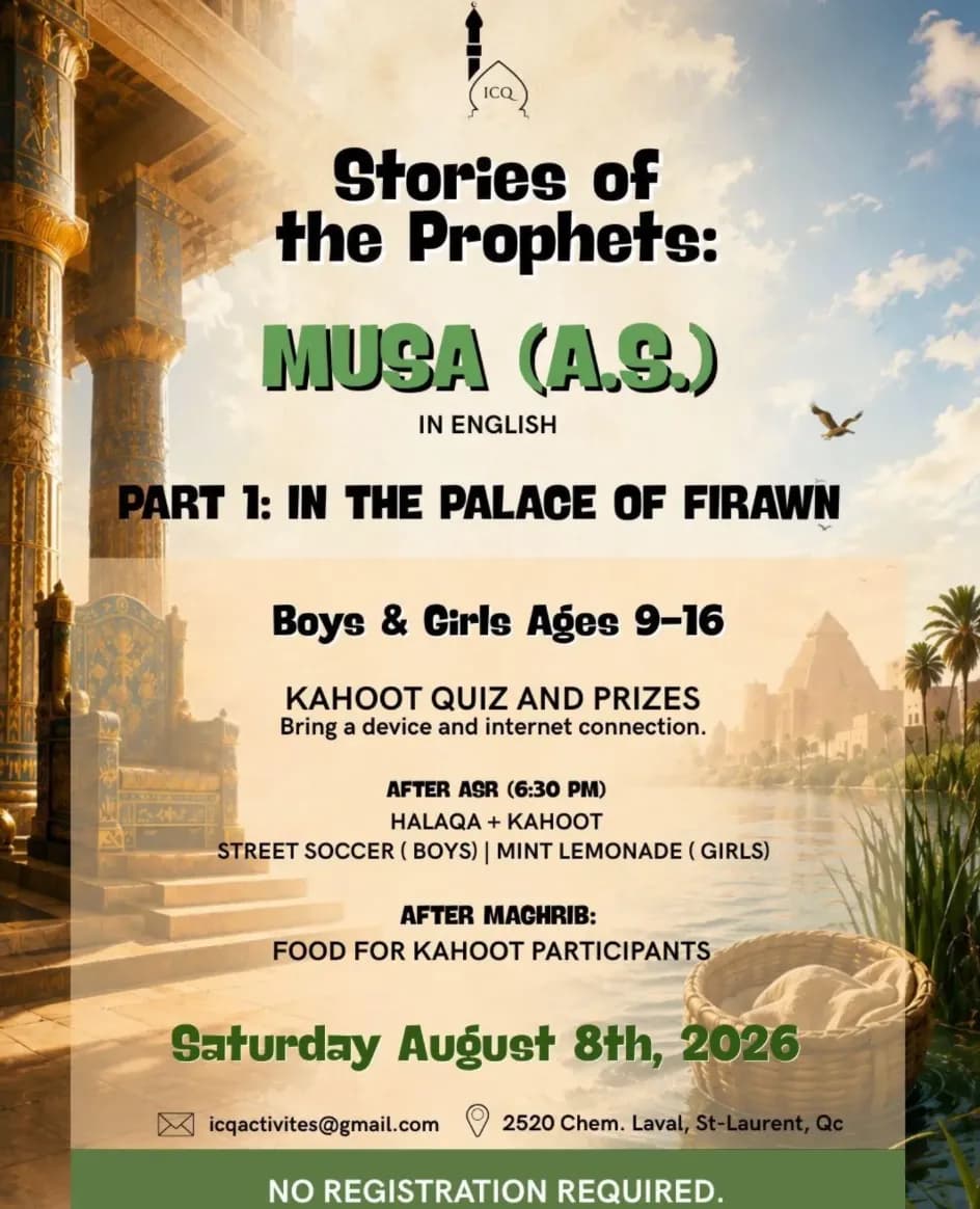 Story of the Prophets: Prophet Musa – Part 1 (Kahoot & Activities)